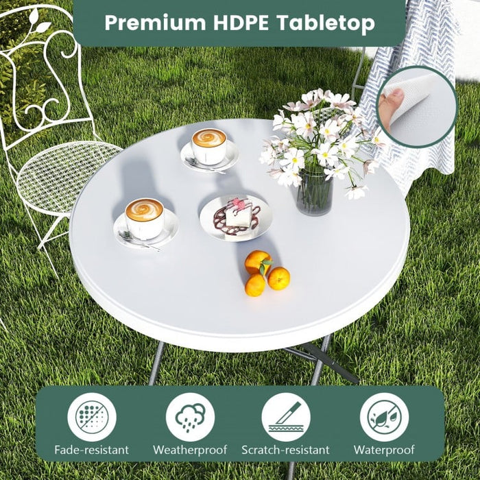 Costway Modern Foldable Round Dining Table - Suitable for Restaurant, Camping, and Backyard Barbecue