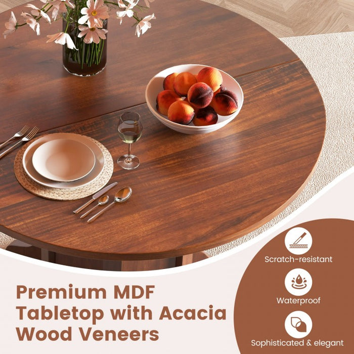 Costway Vintage Wooden Round Dining Table - Suitable for Restaurant and Cafe