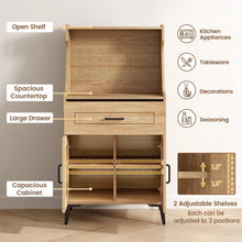 Load image into Gallery viewer, Modern Coffee Bar Cabinet with Storage and Built-in Pegboard and Drawers - Suitable for Restaurant and Kitchen
