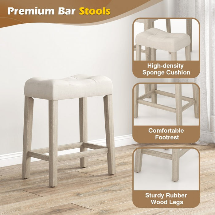 Gray Farmhouse Dining Room Sets - 5-Piece Set with 4 Saddle Cushioned Stools - Suitable for Kitchen and Restaurant
