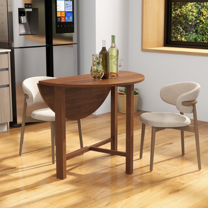 Rustic Vintage Solid Wood Dining Room Table - Round Folding Table - Suitable for Kitchen and Dining Gatherings