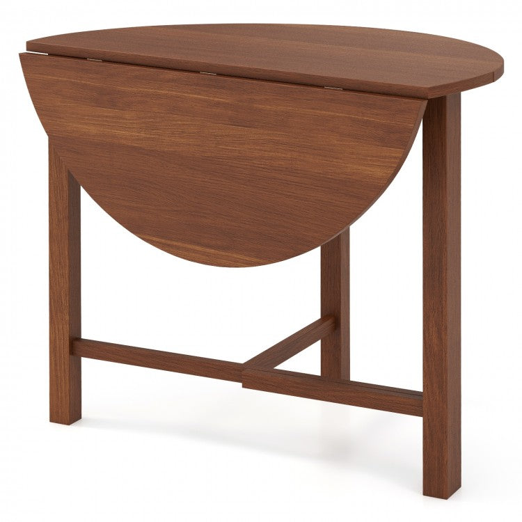 Rustic Vintage Solid Wood Dining Room Table - Round Folding Table - Suitable for Kitchen and Dining Gatherings