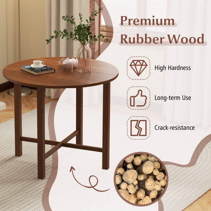 Rustic Vintage Solid Wood Dining Room Table - Round Folding Table - Suitable for Kitchen and Dining Gatherings