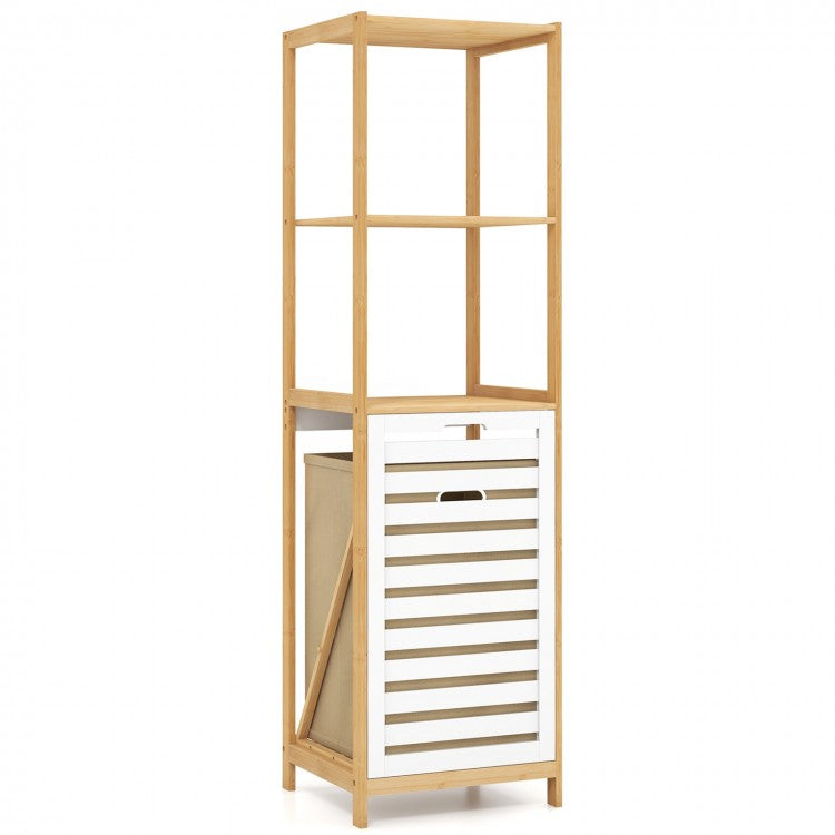 4-Tier Tilt Laundry Basket Clothes Storage Rack for Bathroom and Laundry Room