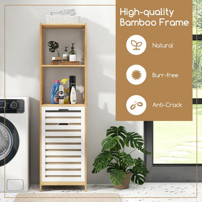 4-Tier Tilt Laundry Basket Clothes Storage Rack for Bathroom and Laundry Room