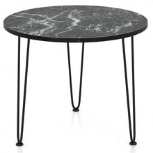 Charger l&#39;image dans la galerie, Costway Modern Round Coffee Table with Faux Marble Top - Suitable for Living Room and Sofa Side Table
