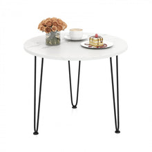 Charger l&#39;image dans la galerie, Costway Modern Round Coffee Table with Faux Marble Top - Suitable for Living Room and Sofa Side Table
