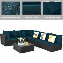 Load image into Gallery viewer, Costway 7-Piece Section Couch Set with Glass Coffee Table - Suitable for Backyard, Garden, and Party Gatherings
