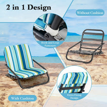 Charger l&#39;image dans la galerie, Outdoor Folding Camping Chairs - 2-Piece Beach Chair Set with Cushions, Portable Design - Suitable for Camping, Beach, and Fishing
