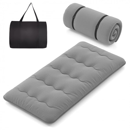 Gray Portable Folding Futon Mattress with Carrying Bag