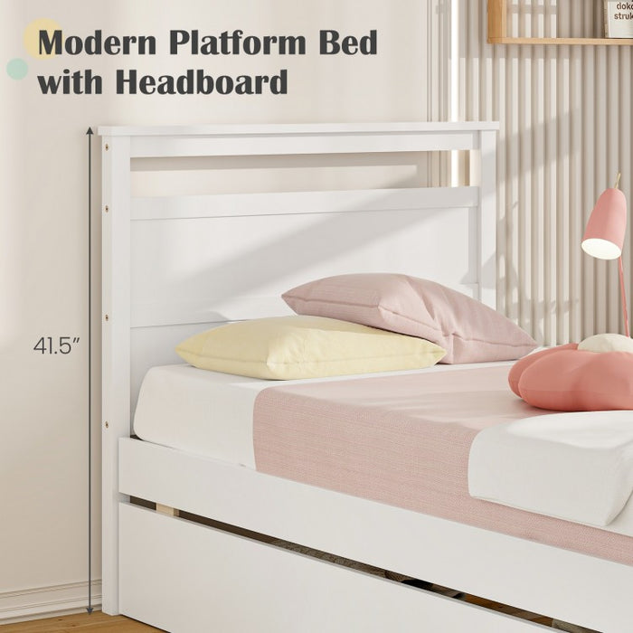Modern Minimalist Solid Wood Bed with Drawers