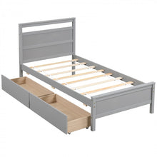 Charger l&#39;image dans la galerie, Modern Minimalist Solid Wood Bed with Drawers
