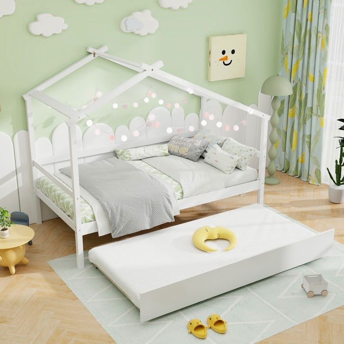 Sofa Bed with Pull-Out Trundle and Loft-Style Frame