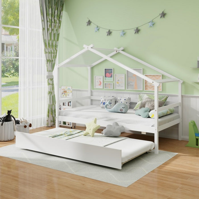 Sofa Bed with Pull-Out Trundle and Loft-Style Frame
