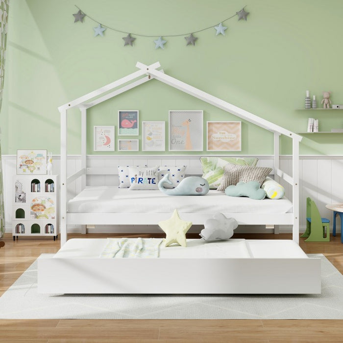 Sofa Bed with Pull-Out Trundle and Loft-Style Frame