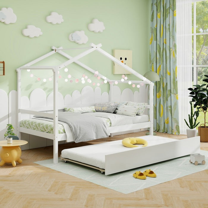 Sofa Bed with Pull-Out Trundle and Loft-Style Frame