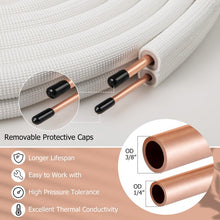 Load image into Gallery viewer, 25 Feet Mini Split Line Set with 1/4 Inch and 3/8 Inch O.D. Copper Pipes Tubing
