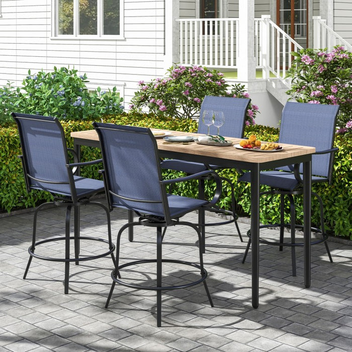 Costway Patio Set with Swivel Chairs - Suitable for Garden and Backyard