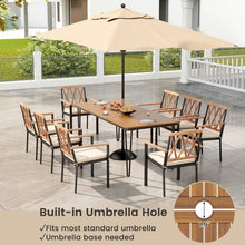Load image into Gallery viewer, Outdoor Patio Dining Room Table Set - 9-Piece Set with Rectangular Table and 8 Chairs - Suitable for Backyard Gatherings

