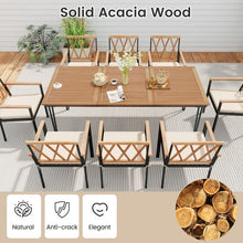 Load image into Gallery viewer, Outdoor Patio Dining Room Table Set - 9-Piece Set with Rectangular Table and 8 Chairs - Suitable for Backyard Gatherings
