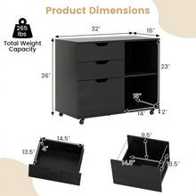 Load image into Gallery viewer, 3-Drawer Mobile File Cabinet with Shelving
