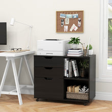 Load image into Gallery viewer, 3-Drawer Mobile File Cabinet with Shelving
