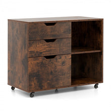 Load image into Gallery viewer, 3-Drawer Mobile File Cabinet with Shelving
