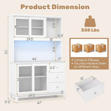 Load image into Gallery viewer, Costway Freestanding Kitchen Bar with Cabinet and Shelves, LED Lights, and USB Ports
