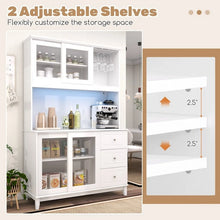 Load image into Gallery viewer, Costway Freestanding Kitchen Bar with Cabinet and Shelves, LED Lights, and USB Ports
