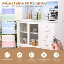 Load image into Gallery viewer, Costway Freestanding Kitchen Bar with Cabinet and Shelves, LED Lights, and USB Ports
