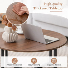 Load image into Gallery viewer, Costway Modern Round Dining Room Table Set of 3 with Square Side Table - Suitable for Living Room and Cafe
