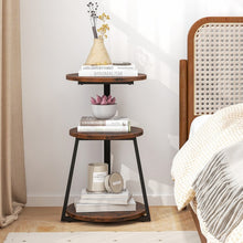 Load image into Gallery viewer, Costway Industrial Style Round Side Table with Three-Tier Storage - Suitable for Living Room, Café, and Sofa Side
