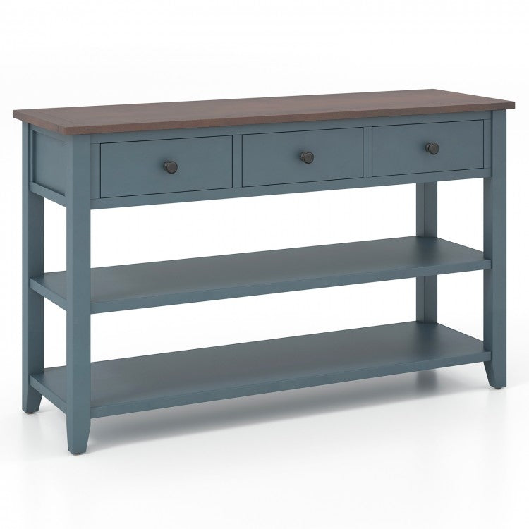 Navy Blue Living Room Furniture with Drawer Console Sofa Table