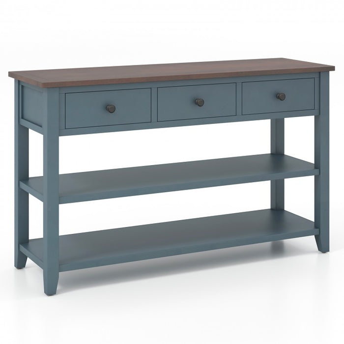 Navy Blue Living Room Furniture with Drawer Console Sofa Table