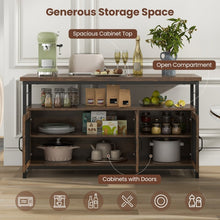 Load image into Gallery viewer, Industrial Style Kitchen Island Set - 4-Piece Set with Built-in 2 Stools, 1 Bench, and Storage Cabinet - Suitable for Kitchen and Restaurant
