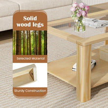 Load image into Gallery viewer, Modern Minimalist Glass Coffee Table with Storage Shelf - Suitable for Living Room

