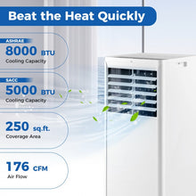 Load image into Gallery viewer, 8000 BTU White 4-in-1 Multifunctional Portable Air Conditioner with 24-Hour Timer
