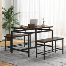 Load image into Gallery viewer, Industrial Style Dining Room Table Sets with 1 Long Table and 2 Benches - Suitable for Restaurant and Small Tavern
