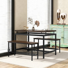 Load image into Gallery viewer, Industrial Style Dining Room Table Sets with 1 Long Table and 2 Benches - Suitable for Restaurant and Small Tavern
