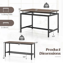 Load image into Gallery viewer, Industrial Style Dining Room Table Sets with 1 Long Table and 2 Benches - Suitable for Restaurant and Small Tavern
