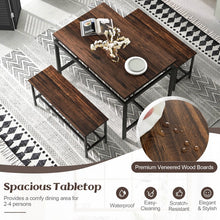 Load image into Gallery viewer, Industrial Style Dining Room Table Sets with 1 Long Table and 2 Benches - Suitable for Restaurant and Small Tavern
