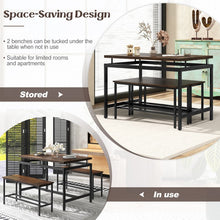 Load image into Gallery viewer, Industrial Style Dining Room Table Sets with 1 Long Table and 2 Benches - Suitable for Restaurant and Small Tavern
