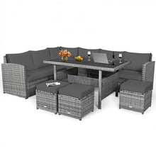 Charger l&#39;image dans la galerie, 7-Piece Modern Outdoor Wicker Sofa Set with Coffee Table
