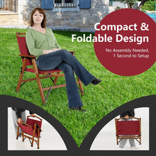 Load image into Gallery viewer, Outdoor Red Folding Camping Chairs - 2-Piece Set Beach Chairs with Portable Design - Suitable for Camping, Beach, and Travel

