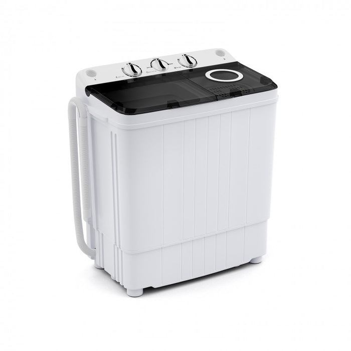 Costway 17.6 lbs Gray Portable Washing Machine with Dual Tub for Washing and Spin Drying