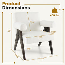 Load image into Gallery viewer, Armchair with Natural Rubber Wood Legs and Sponge Padded Seat
