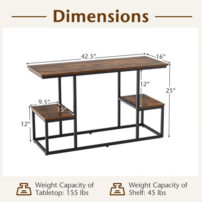 50-Inch Industrial-Style Metal TV Stand & Media Console