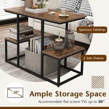 Load image into Gallery viewer, 50-Inch Industrial-Style Metal TV Stand &amp; Media Console
