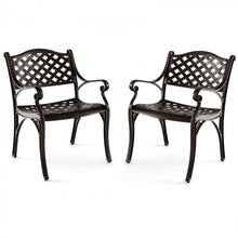 Load image into Gallery viewer, Outdoor Patio Garden Aluminum Metal Dining Chairs Set - 2-Piece with Curved Backrest
