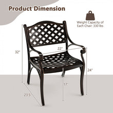 Load image into Gallery viewer, Outdoor Patio Garden Aluminum Metal Dining Chairs Set - 2-Piece with Curved Backrest
